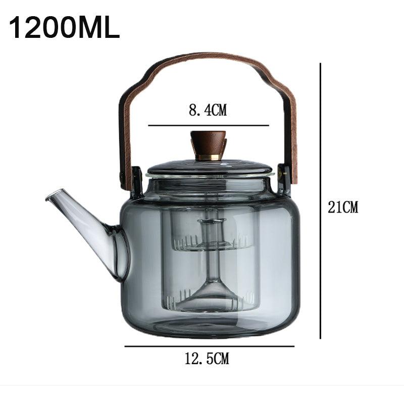 Grijzen Teapot | Wood & Glass, Tea Infuser - JUGLANA