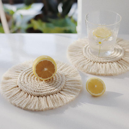 Handmade Macrame Coaster | Organic Cotton | Handmade - JUGLANA