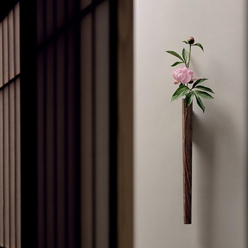 Handmade Wall Vase | Black Walnut Wood | Mount for Plants & Flowers - JUGLANA