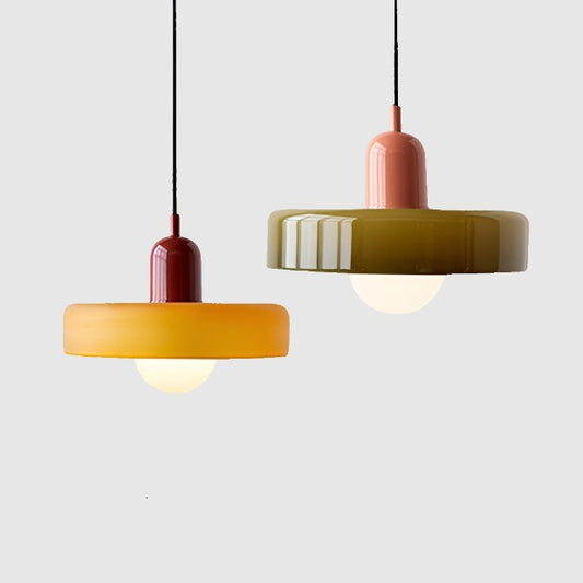 Italiaanse retro hanglamp | Glas & Metaal