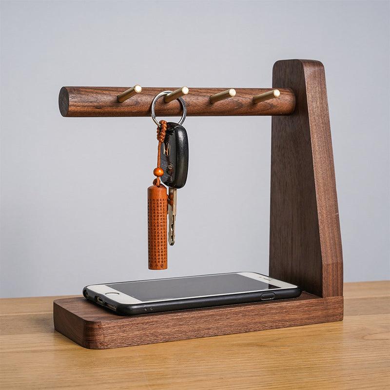 Key Holder with Brass Hooks | Handmade with Black Walnut Wood - JUGLANA