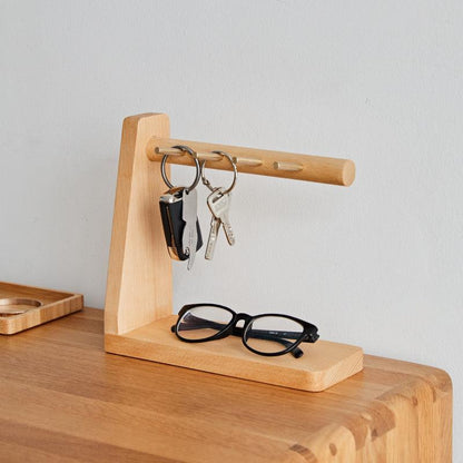 Key Holder with Brass Hooks | Handmade with Black Walnut Wood - JUGLANA