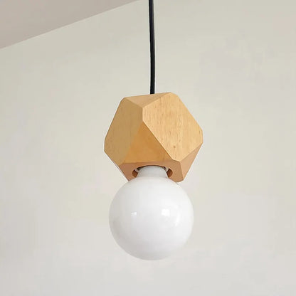 Simple Geometric Pendant Light | Full Wood