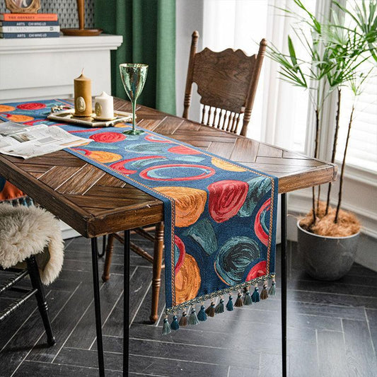 Macrame Table Runner with Tassel | Bar, Dining Table Decor - JUGLANA