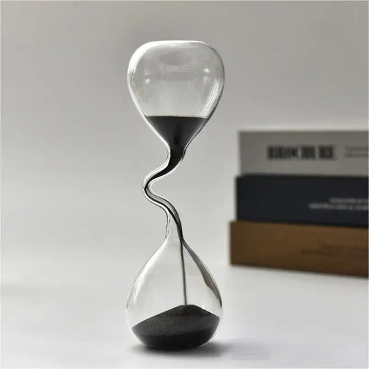 Reloj de arena curvado de arena negra | Vaso