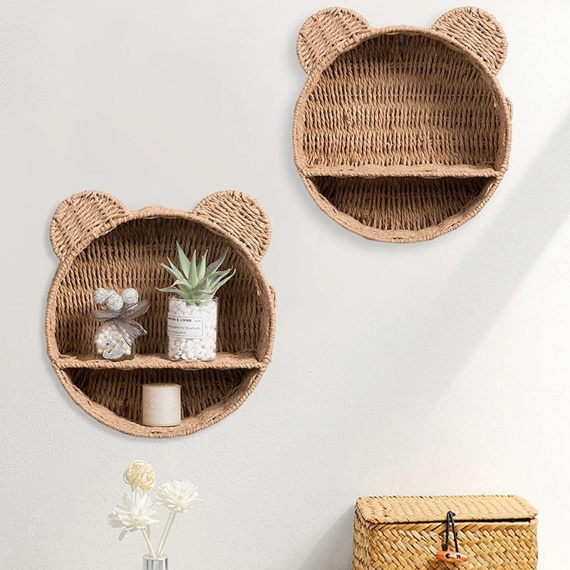 Animale Shape Wall Shelves | Natural Rattan