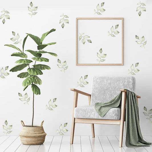 Green Leaves Wall Stickers | Nordic Design