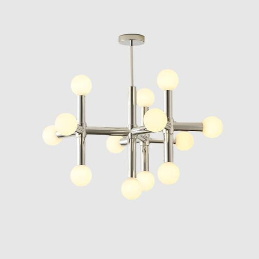 Modern Angular Chandelier | Glass & Metal