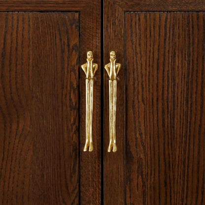 Metal Figure Door Handle | Full Brass