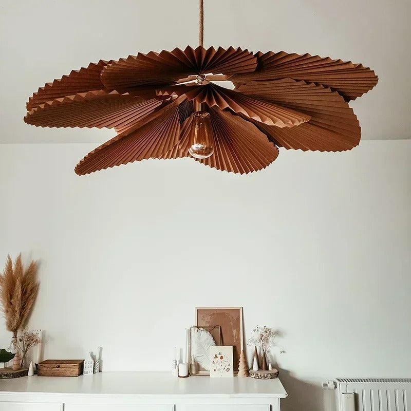 Riffled Leaf Pendant Lamp | Natural Chandelier