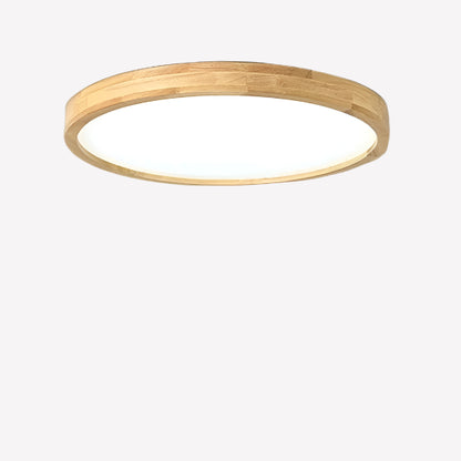 Thin Minimalistic Ceiling Light | Natural Wood