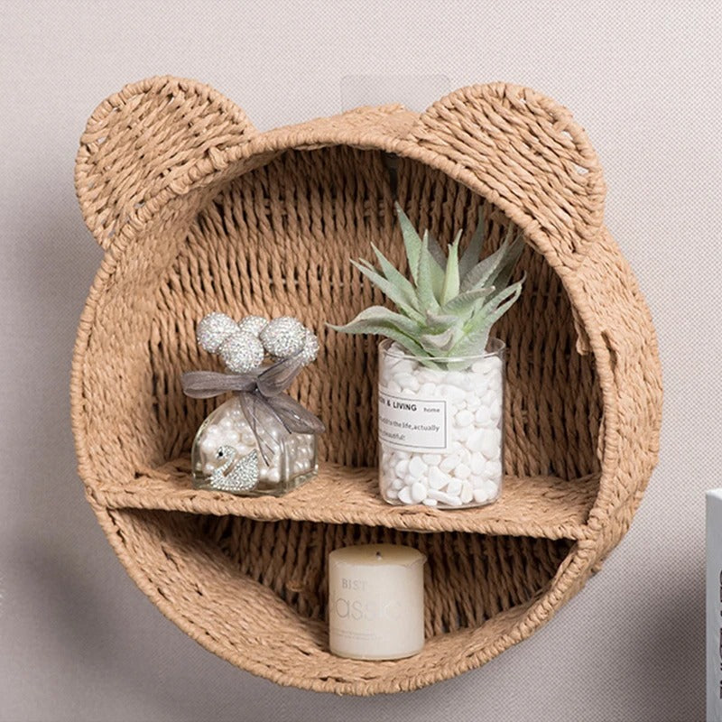 Animale Shape Wall Shelves | Natural Rattan