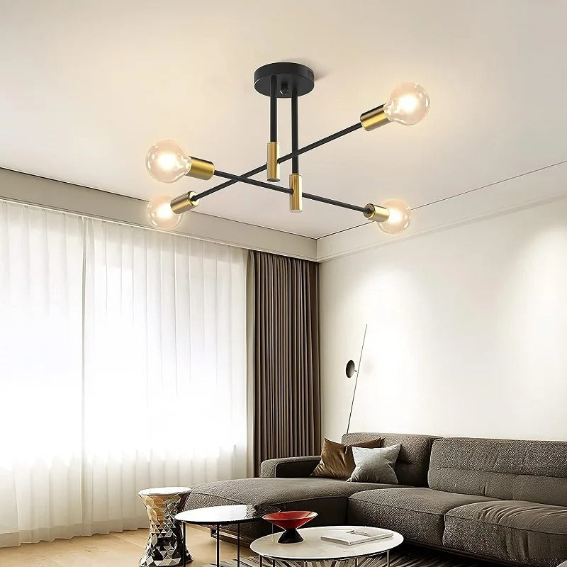 Horizontal Staffs Ceiling Light | Metal & Glass