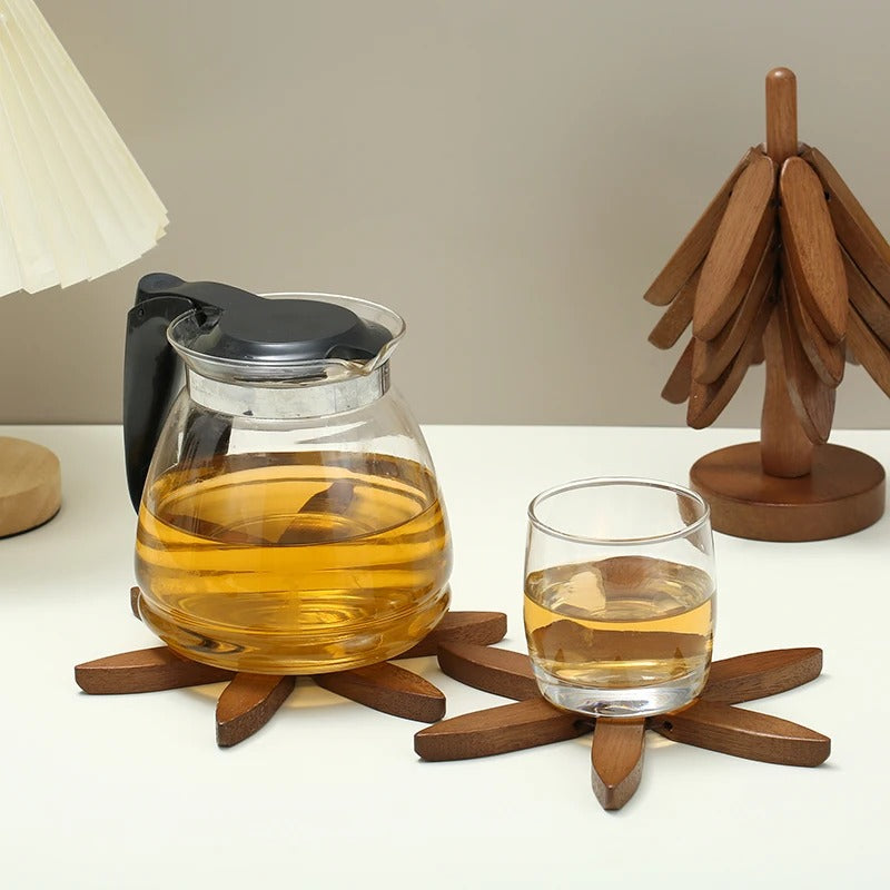 Tree Design Wood Coasters | Natural Wood