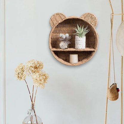 Animale Shape Wall Shelves | Natural Rattan