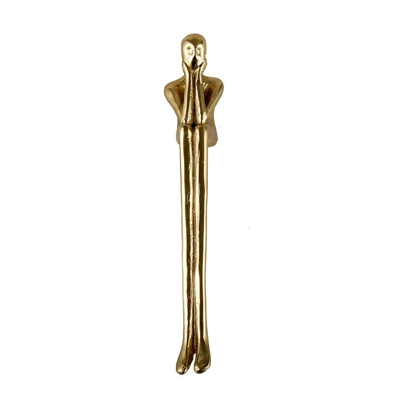 Metal Figure Door Handle | Full Brass