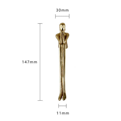 Metal Figure Door Handle | Full Brass