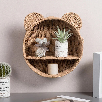 Animale Shape Wall Shelves | Natural Rattan