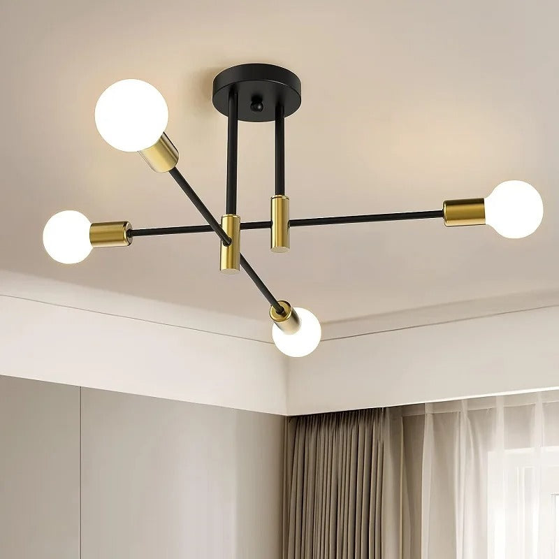 Horizontal Staffs Ceiling Light | Metal & Glass