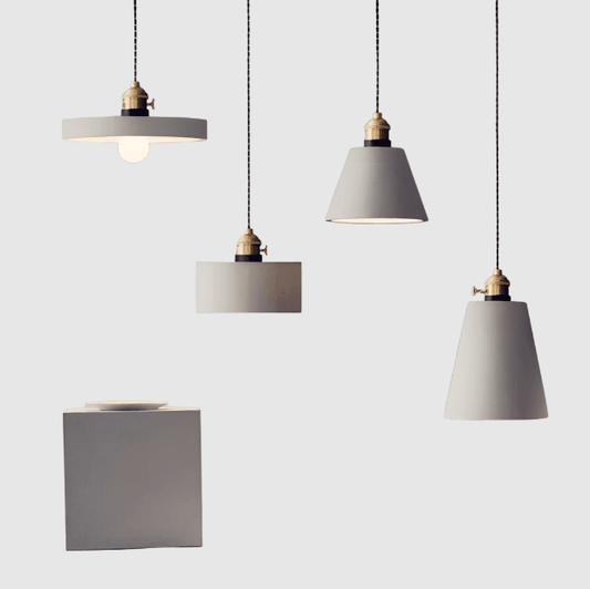 Minimalistic Nordic Pendant Light | Cement & Brass - JUGLANA