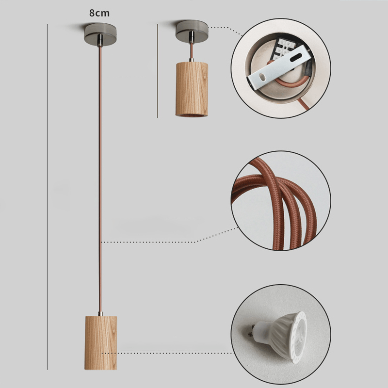 Small Pendant Light | Solid Ash Wood - JUGLANA