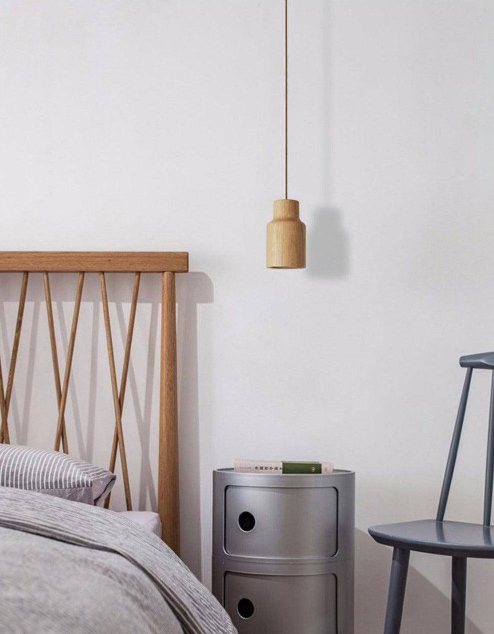 Minimalistic Pendant Light | Solid Wood, Cord Cable - JUGLANA