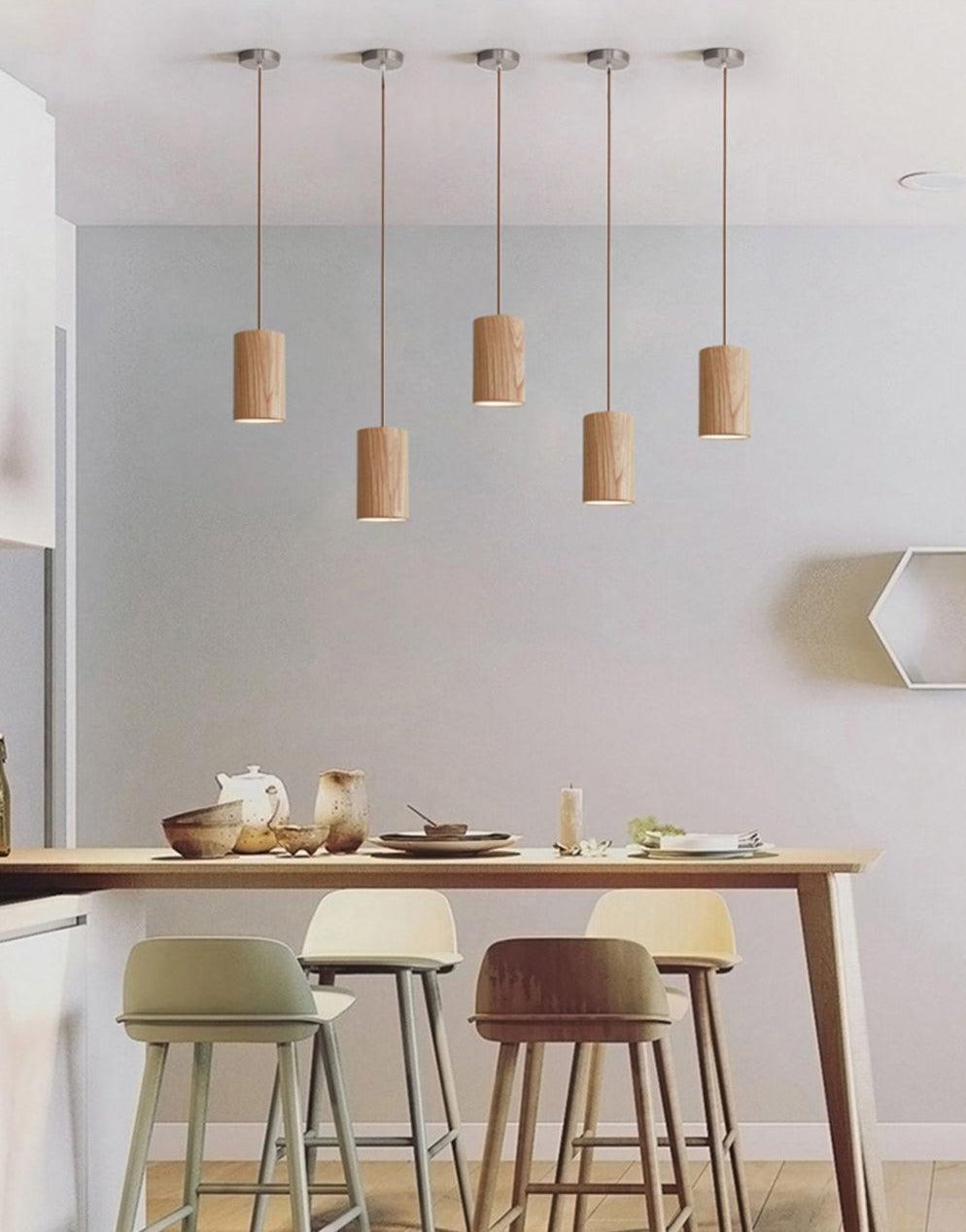 Small Pendant Light | Solid Ash Wood - JUGLANA