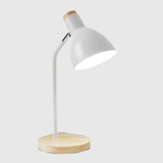 Minimalistyczna lampa stołowa | Drewno, żelazo