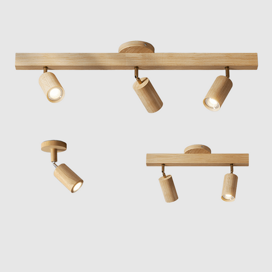 Minimalistic Wood Spotlight | Adjustable Ceiling Lamp - JUGLANA