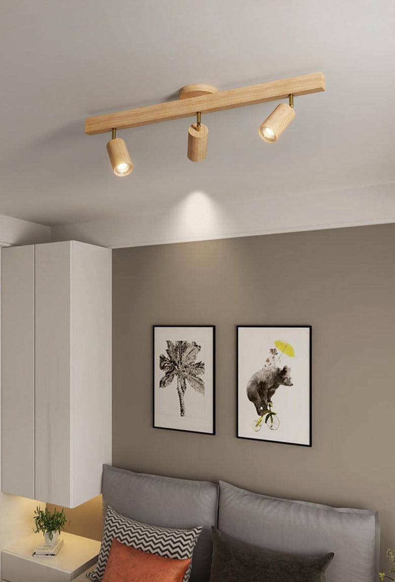 Minimalistic Wood Spotlight | Adjustable Ceiling Lamp - JUGLANA