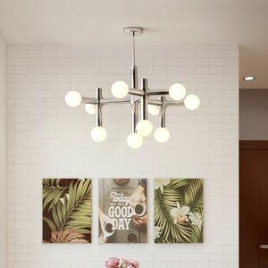 Modern Angular Chandelier | Glass & Metal - JUGLANA
