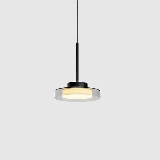 Modern Disk Pendant Light | Glass & Iron - JUGLANA