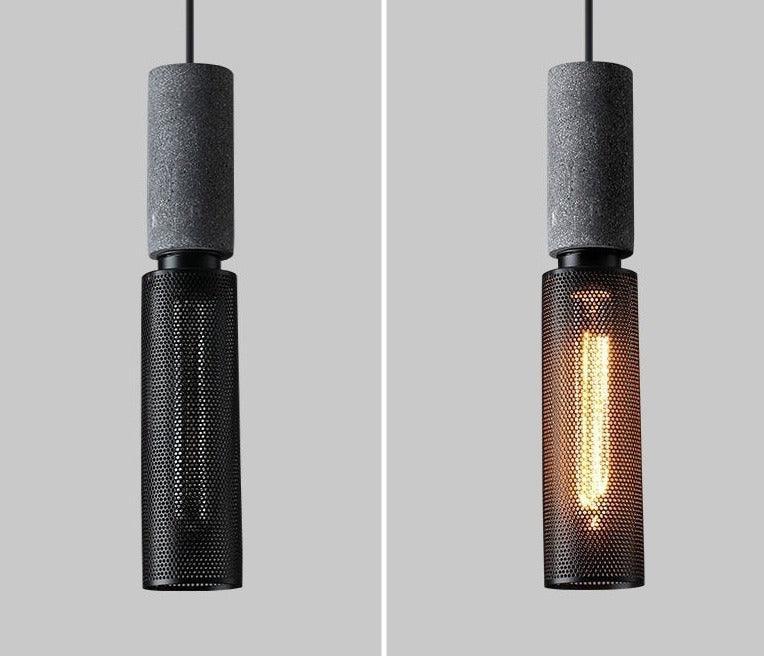 Modern Industrial Lamp | Stone & Metal - JUGLANA