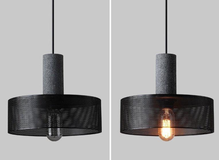 Modern Industrial Lamp | Stone & Metal - JUGLANA