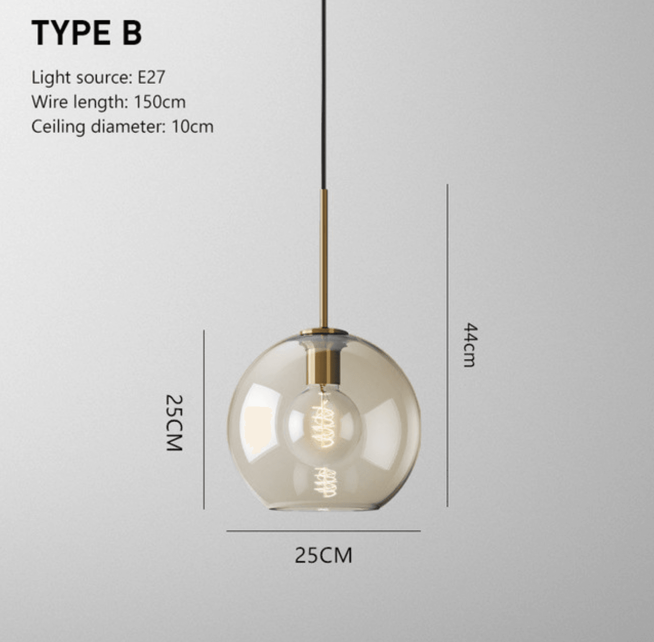 Modern Minimalistic Pendant Light | Brass & Glass - JUGLANA