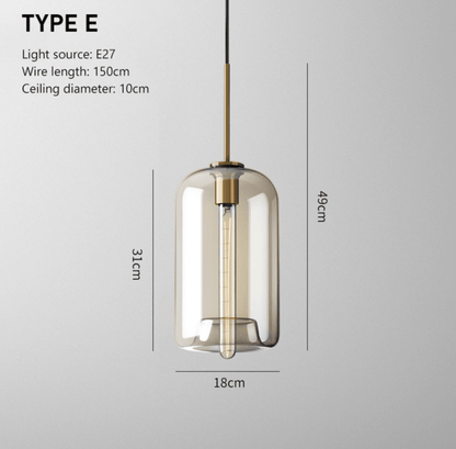 Modern Minimalistic Pendant Light | Brass & Glass - JUGLANA