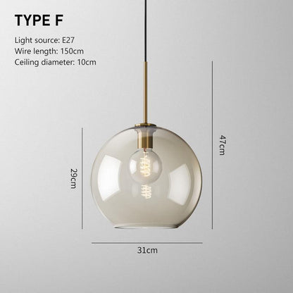 Modern Minimalistic Pendant Light | Brass & Glass - JUGLANA