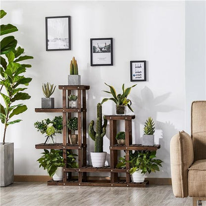 indoor fir plant Plant Rack: Tiered Fir Wood Display – JUGLANA
