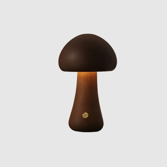 Natural Mushroom Table Lamp | Solid Wood - JUGLANA