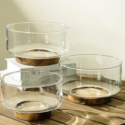 Obstschale, Holzsockel, Modernes Design