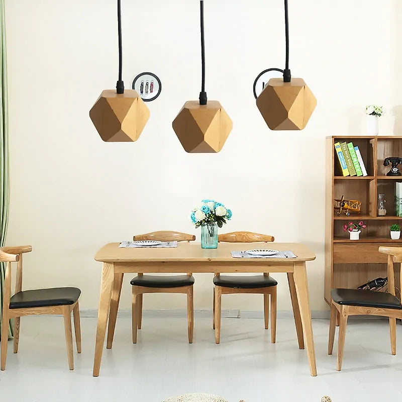 Simple Geometric Pendant Light | Full Wood