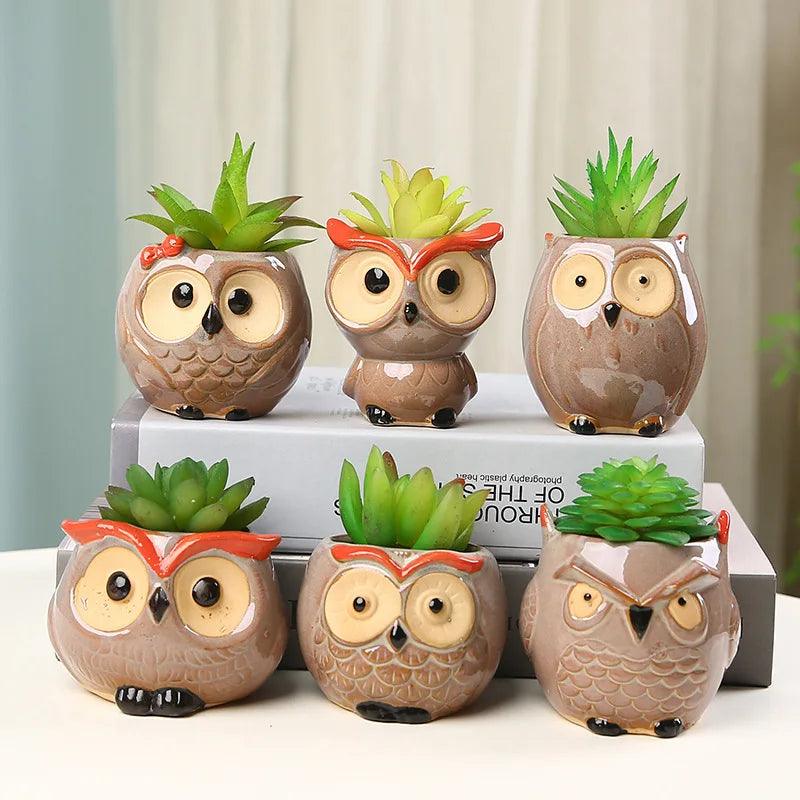 Owl-Shaped Planters | Ceramic - JUGLANA
