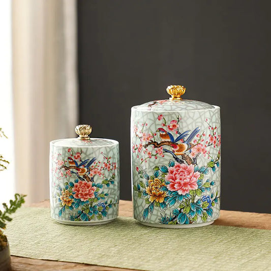 Japanese Painted Storage Jar | Ceramic