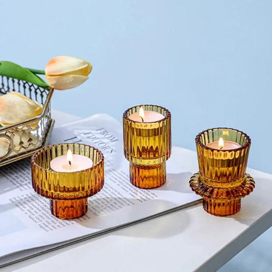 Retro Candle Holder | Glass - JUGLANA