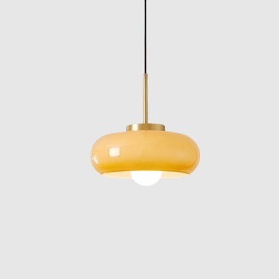 Retro Pendant Light  | Bright, Full Glass Lamp