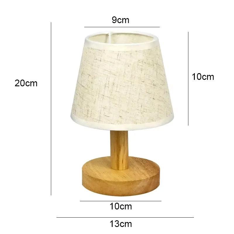 Rustic Classic Bedside Lamp | Wood & Linen - JUGLANA