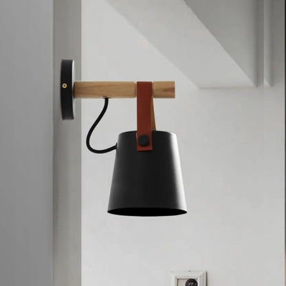 Minimalistic Bell Wall Lamp | Wood & Metal