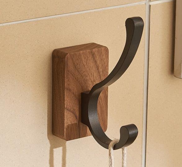 Self-adhesive Wood Hooks | Solid Wood, Walnut - JUGLANA