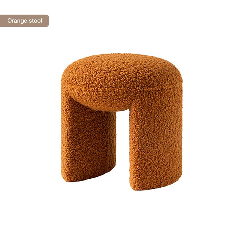 Soft Wool Optic Stool | Living Room, Dressing & Make-Up Area | Minimalistic Nordic Design - JUGLANA