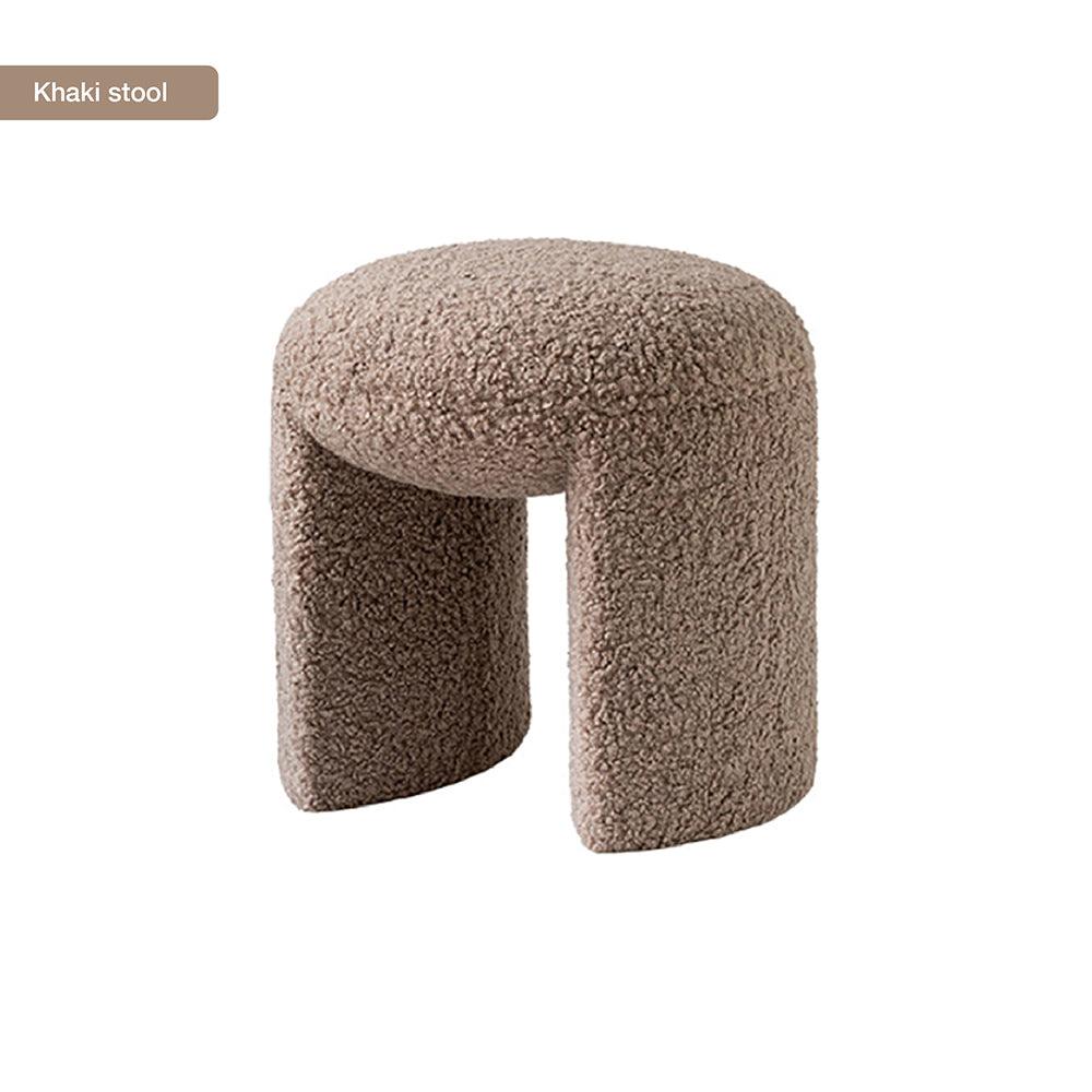 Soft Wool Optic Stool | Living Room, Dressing & Make-Up Area | Minimalistic Nordic Design - JUGLANA